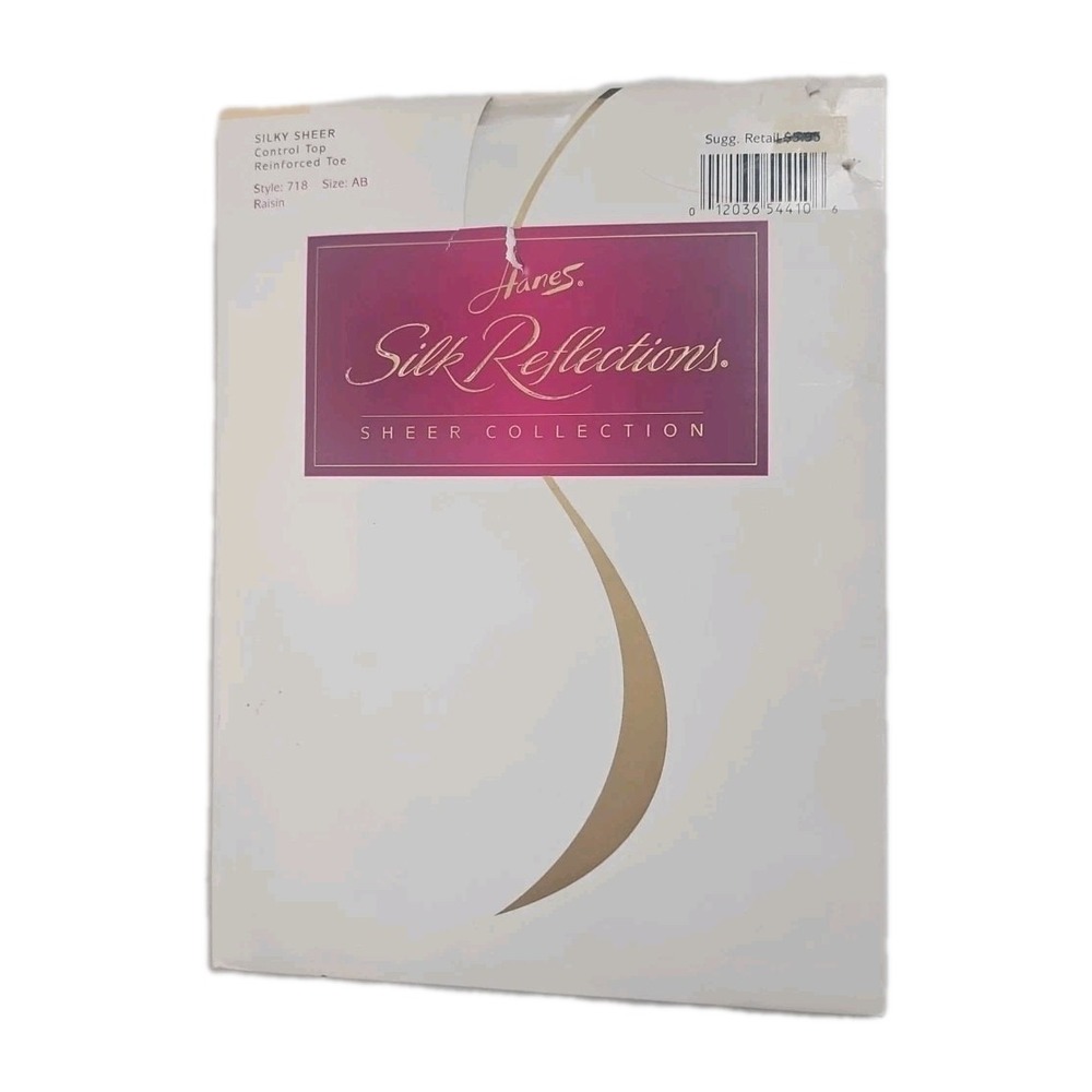Hanes Silk Reflections Pantyhose SZ EAB Raisin Sheer Control‎ Top NEW 1996